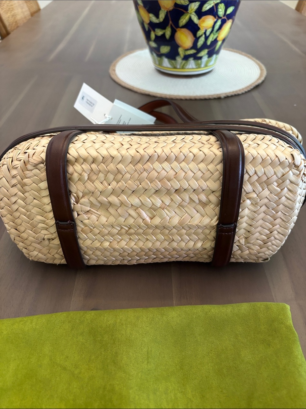 New Tory Burch Small Ella Straw Basket Bag Tote - Picture 6 of 6